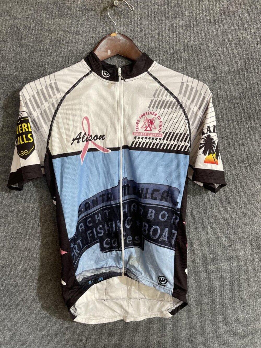 Canari Alison Breast Cancer Cycling Jersey Womens Small Multicolor Full Zip Top